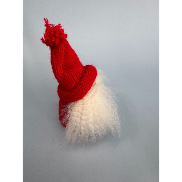 Swallings Sweden Wood Christmas Gnome With Red Knit Hat & White Beard 3" Tall - Picture 3 of 6